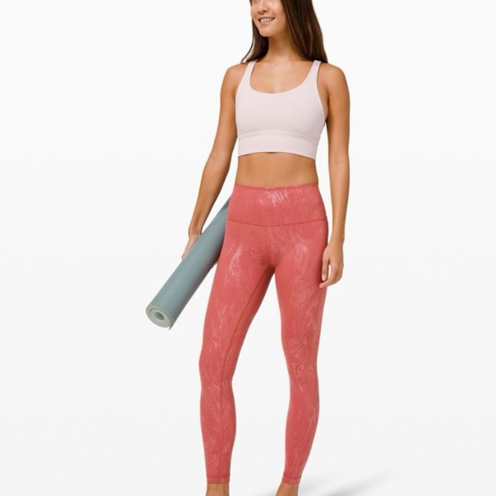 Lululemon Wunder Under HR Tight Shine SZ 6‎ Acclimatize Soft Cranberry Pink Foil